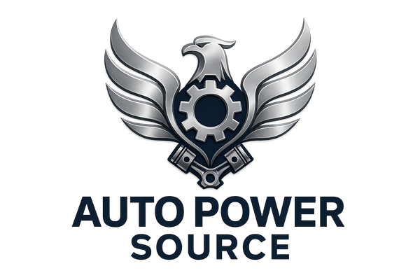 Create a logo for my website that makes people guess that we sell used engines and transmissions and bring customer's vehicle back on the road with full power and confidence. The logo must carry strong emotions and should not be easy to guess but not too difficult either. The brand name must be navy color though