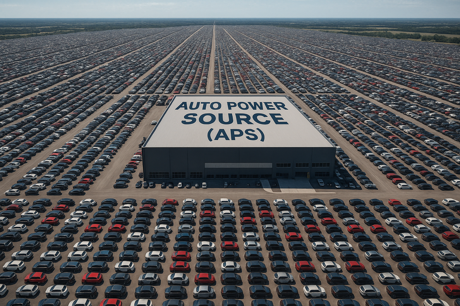 Massive Inventory Across 2,500+ Yards Nationwide
Access to 2,500+ yards nationwide — we’ll find the exact engine or transmission you need.

This is my USP on the homepage. I want to make customers see a huge facility with 1000s of cars with our facility name showing in the center: Auto Power Source(APS) so my brand name is visible even on a zoomed out picture